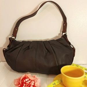 Vera Wang Brown Leather Shoulder Bag Ships Free